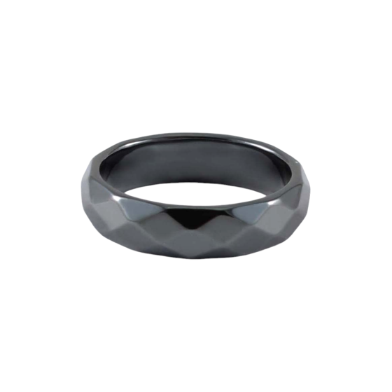 Anneau Hématite facetté x 10