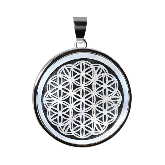 Pendentif nacre fleur de vie