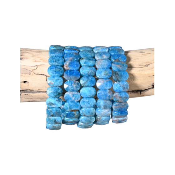 Bracelet apatite bleue plat...
