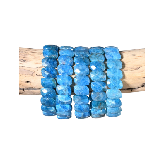 Bracelet apatite bleue en S facetté AA