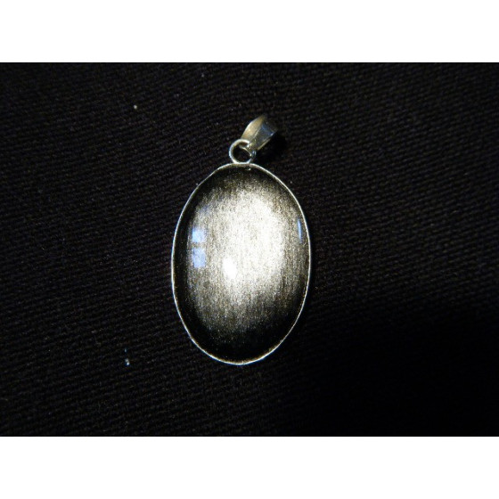 Pendentif obsidienne argentée AA