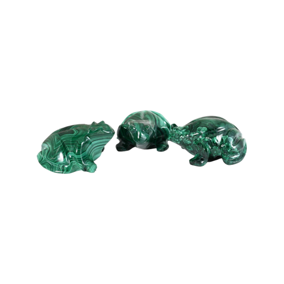 Grenouille sculptée malachite