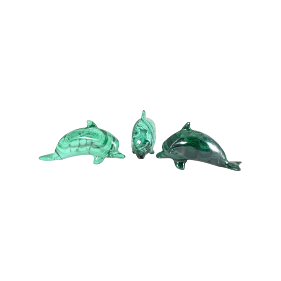 Dauphin sculpté malachite