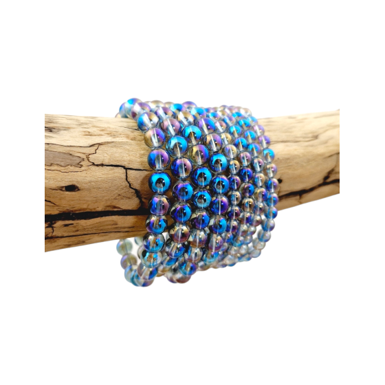 Bracelet aqua aura perles A