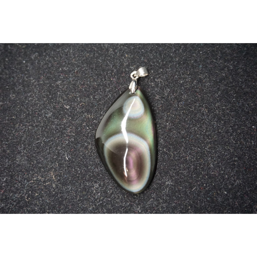Pendentif Forme libre obsidienne oeil céleste