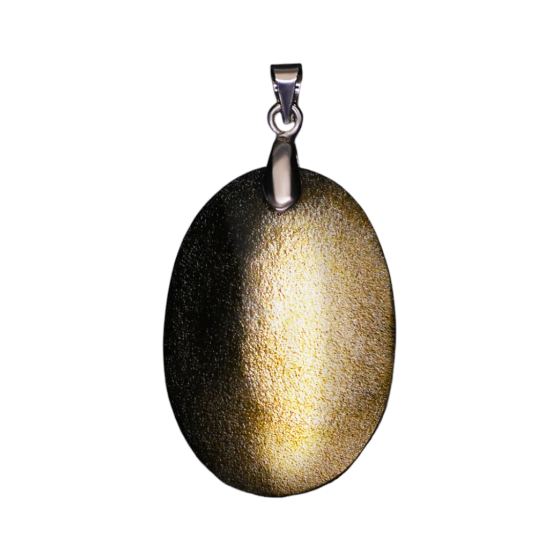 Pendentif obsidienne dorée...