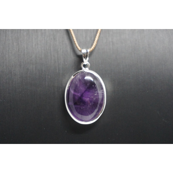 Pendentif Améthyste serti en argent 925