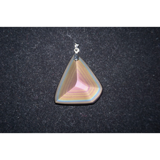 Pendentif Facettes obsidienne oeil céleste