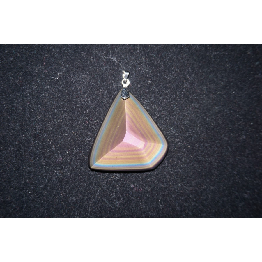 Pendentif Facettes obsidienne oeil céleste Pendentif Facettes obsidienne oeil céleste