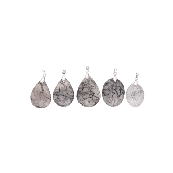 Pendentif quartz tourmaline AB