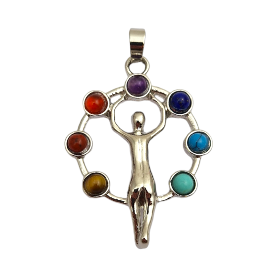 Pendentif personnage 7 chakras