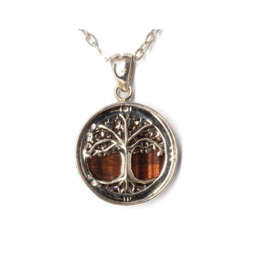 Pendentif arbre de vie argent 925 et pierres