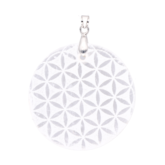 Pendentif sélénite fleur de...