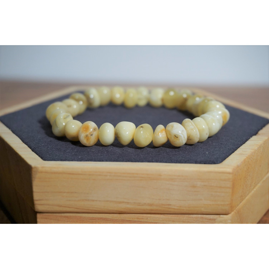 Bracelet adulte Ambre Royale Blanc
