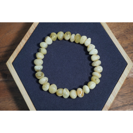 Bracelet adulte Ambre Royale Blanc BRC-AM8