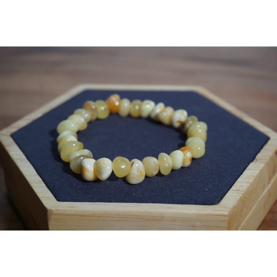Bracelet adulte Ambre Royale Blanc