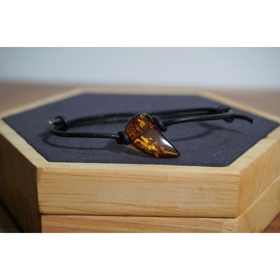Bracelet adulte Ambre Miel Cognac