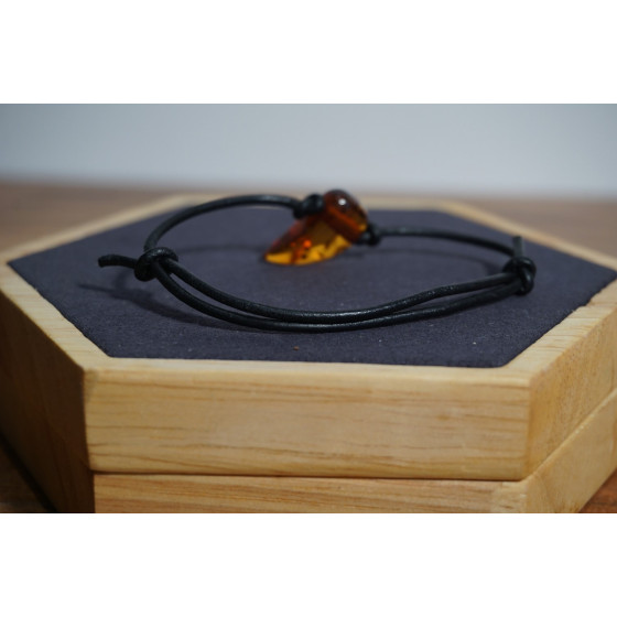 Bracelet adulte Ambre Miel Cognac