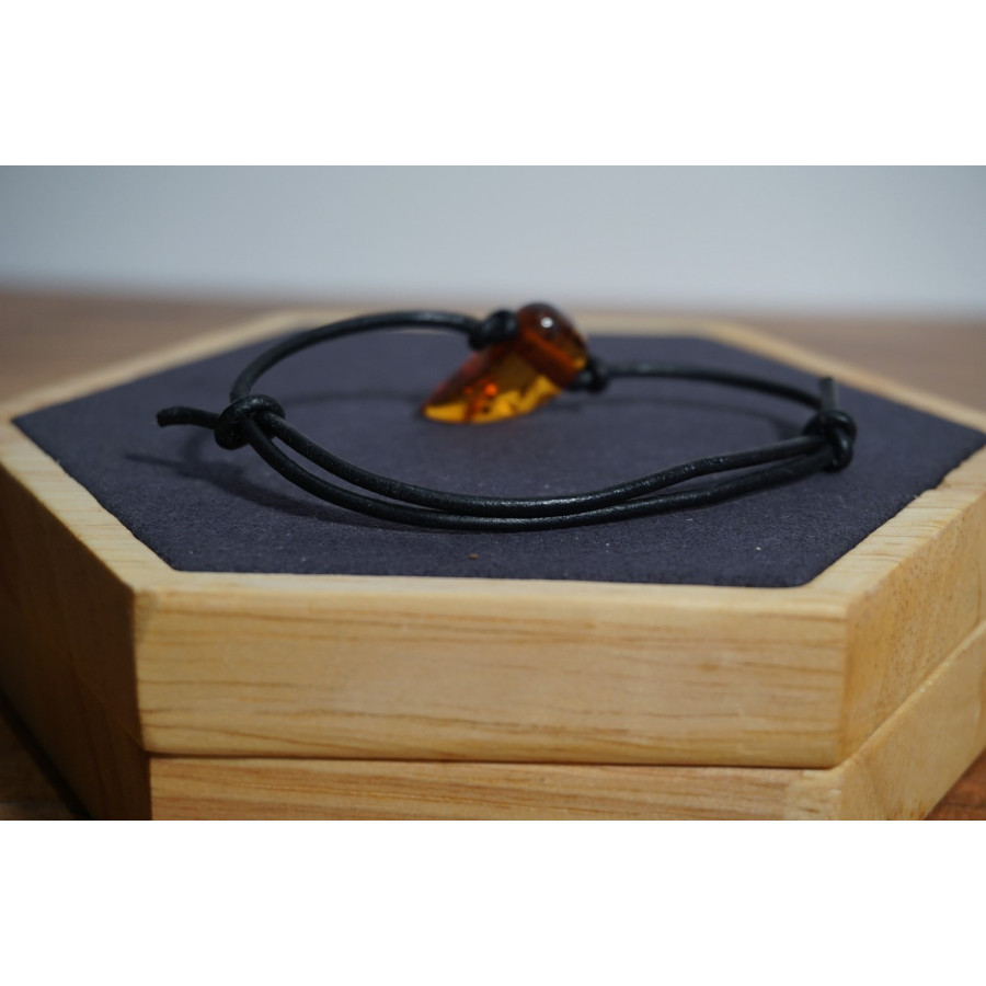Bracelet adulte Ambre Miel Cognac