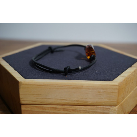 Bracelet adulte Ambre Miel Cognac