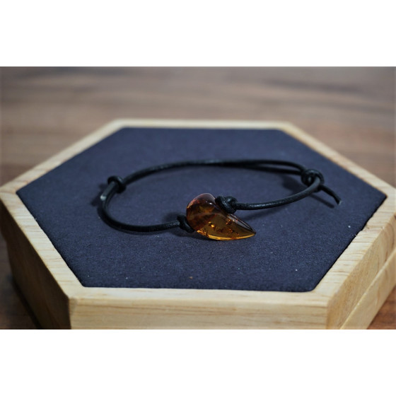 Bracelet adulte Ambre Miel Cognac