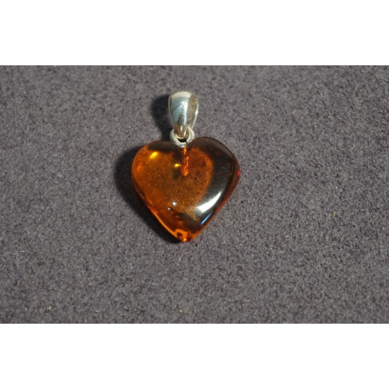 Pendentif Coeur Ambre