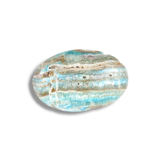 Galet aragonite bleu AA
