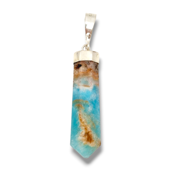 Pendentif Aragonite Bleu 925 A