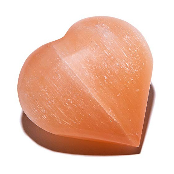 Cœur en Sélénite Orange 4cm (Lot de 5pce)