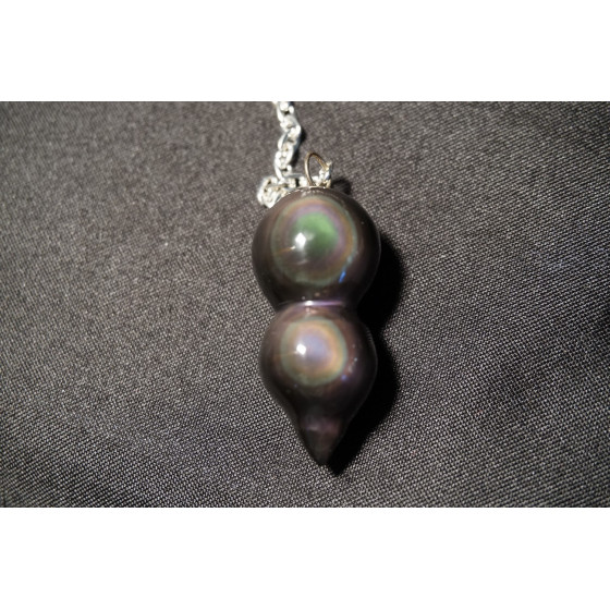 Pendule double OBSIDIENNE oeil céleste