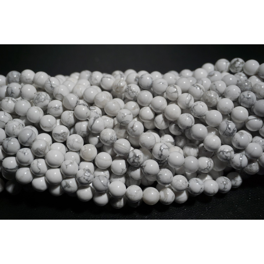 Fils de Howlite-MEXICO OBSIDIENNE Fils de Howlite-MEXICO OBSIDIENNE