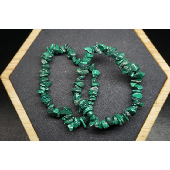 Bracelet Chips Malachite Lot de 10