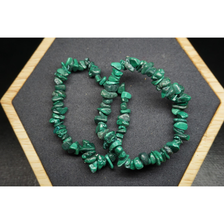 Bracelet Chips Malachite Lot de 10