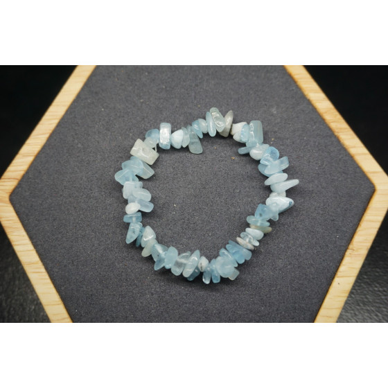 Bracelet Chips Aigue Marine Lot de 10