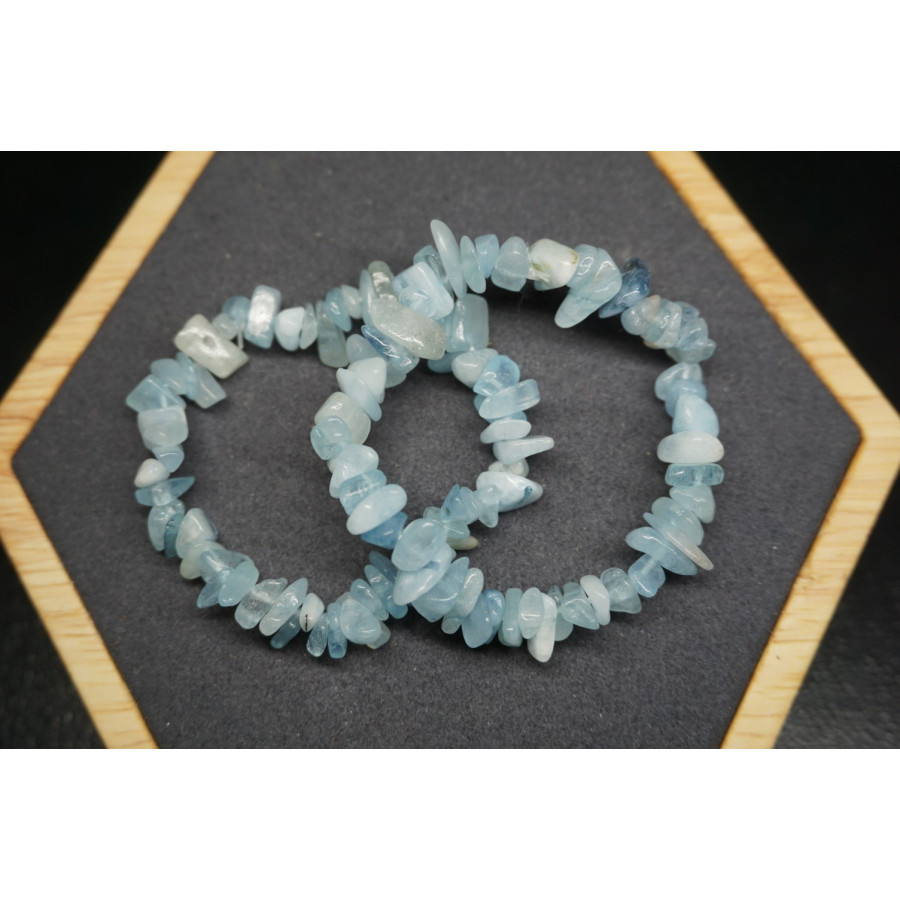 Bracelet Chips Aigue Marine Lot de 10