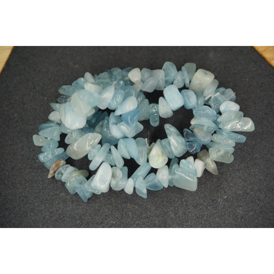 Bracelet Chips Aigue Marine Lot de 10