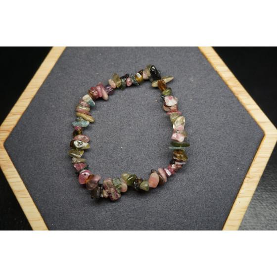 Bracelet Chips Tourmaline Multicolore Lot de 10