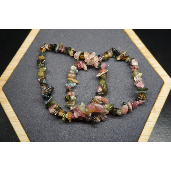 Bracelet Chips Tourmaline Multicolore Lot de 10
