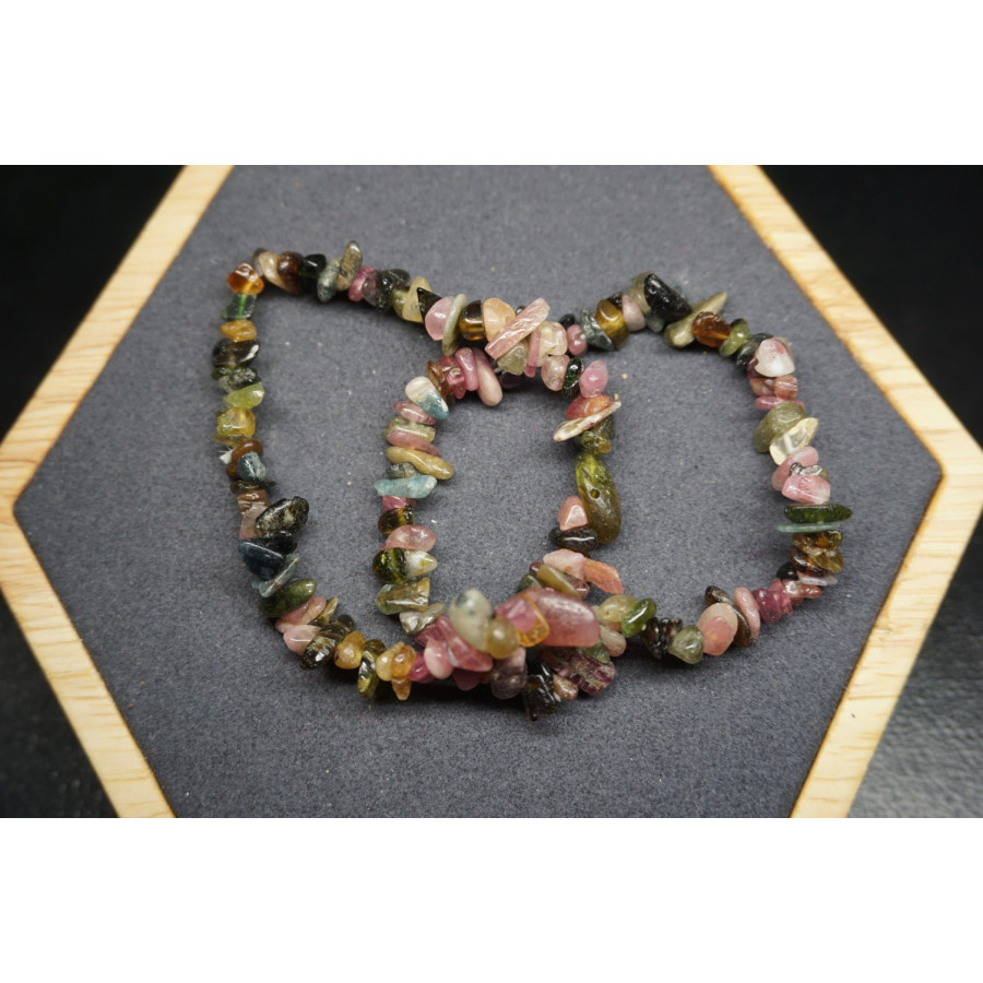 Bracelet Chips Tourmaline Multicolore Lot de 10