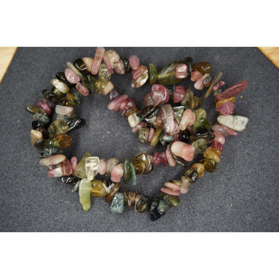 Bracelet Chips Tourmaline Multicolore Lot de 10