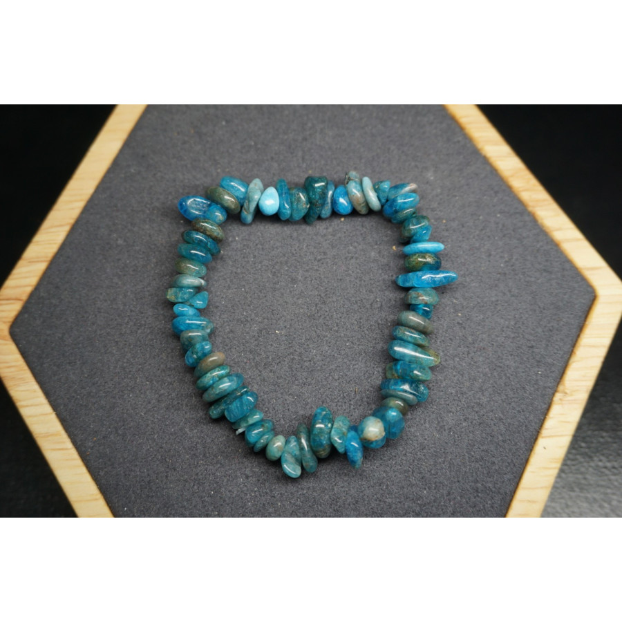 Bracelet Chips Apatite Bleu Lot de 10 Bracelet Chips Apatite Bleu Lot de 10
