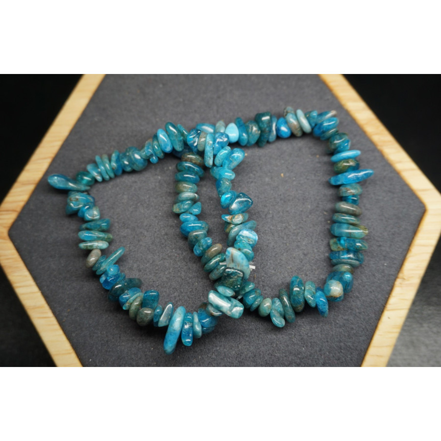 Bracelet Chips Apatite Bleu Lot de 10