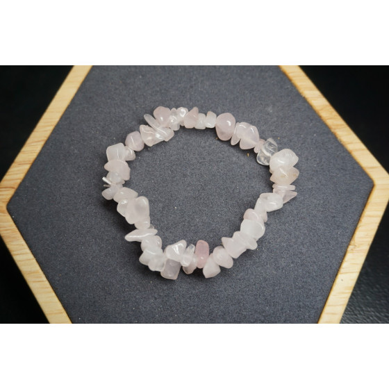 Bracelet Chips Quartz Rose Lot de 10