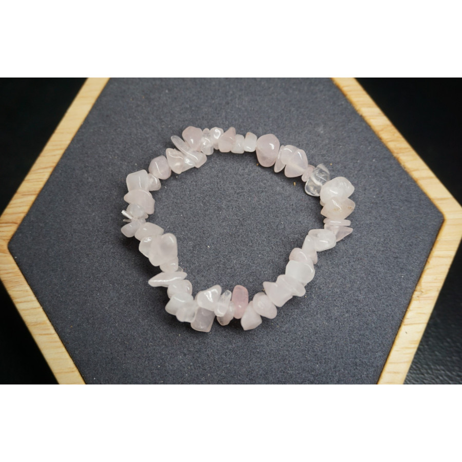 Bracelet Chips Quartz Rose Lot de 10 Bracelet Chips Quartz Rose Lot de 10