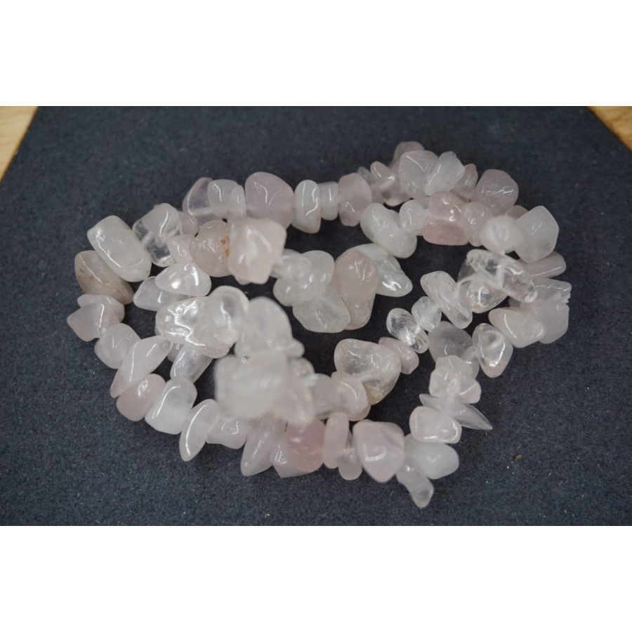 Bracelet Chips Quartz Rose Lot de 10