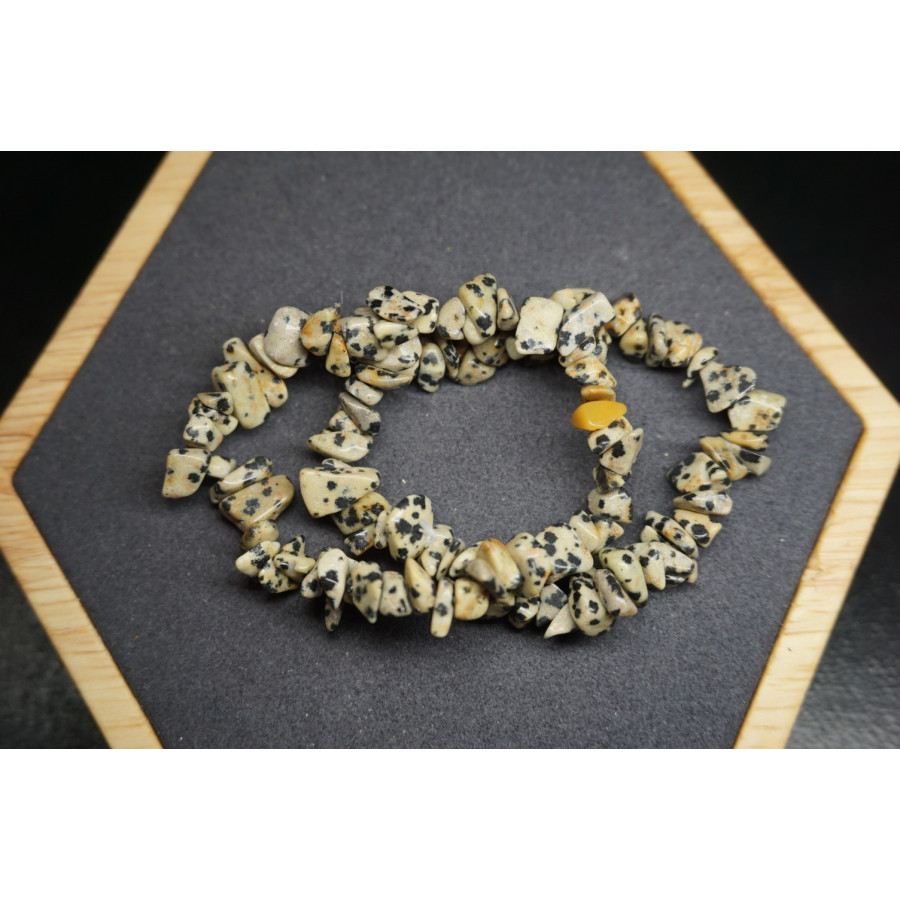 Bracelet Chips Jaspe Dalmatien Lot de 10