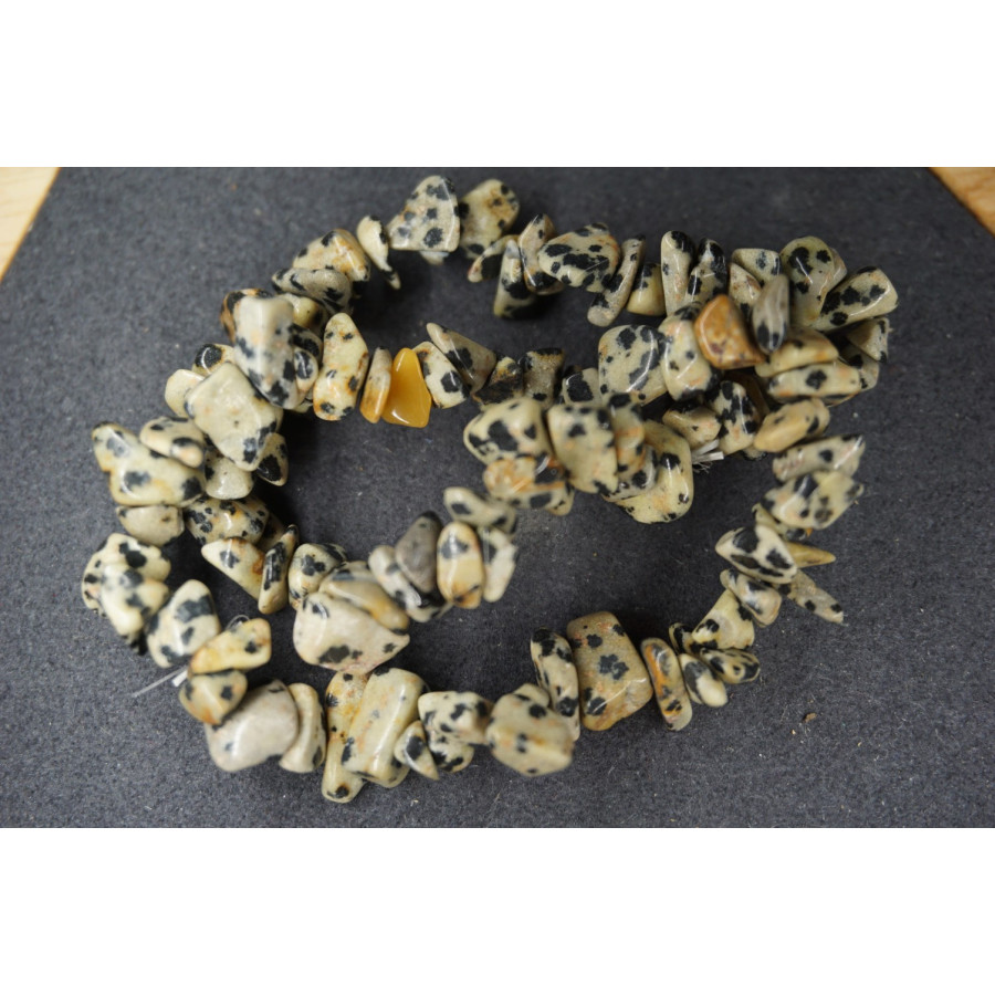 Bracelet Chips Jaspe Dalmatien Lot de 10