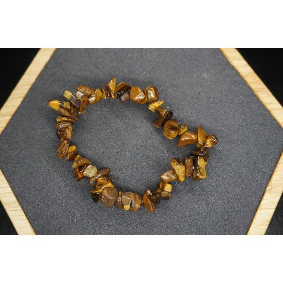 Bracelet Chips Œil de Tigre Lot de 10