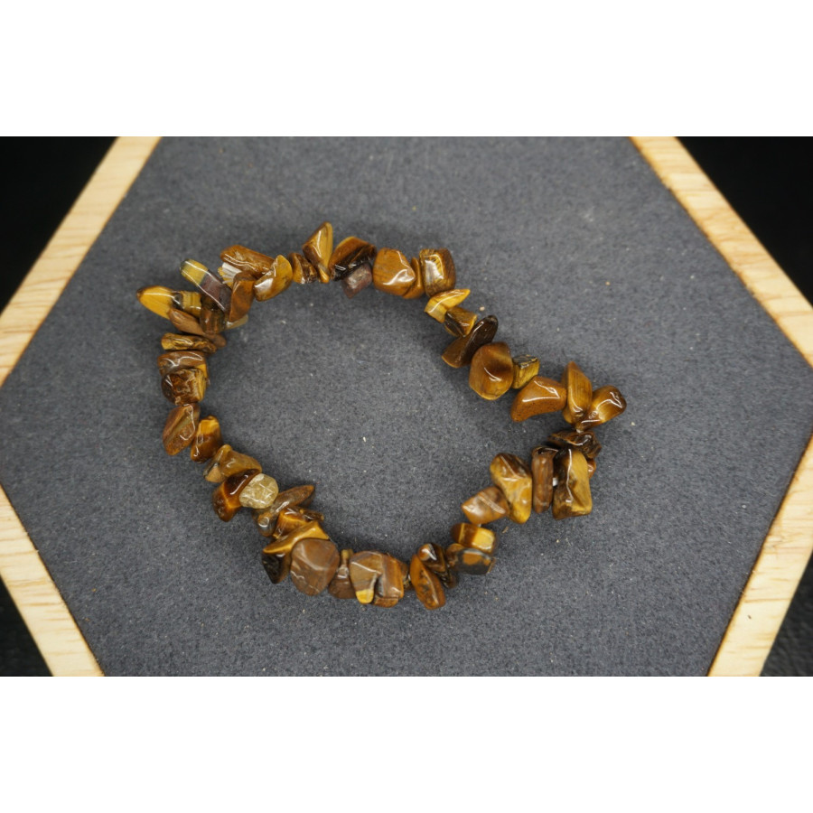 Bracelet Chips Œil de Tigre Lot de 10 Bracelet Chips Œil de Tigre Lot de 10