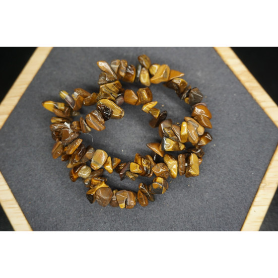 Bracelet Chips Œil de Tigre Lot de 10